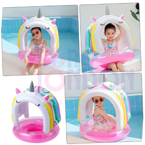 Flotador Inflable Unicornio con Techo